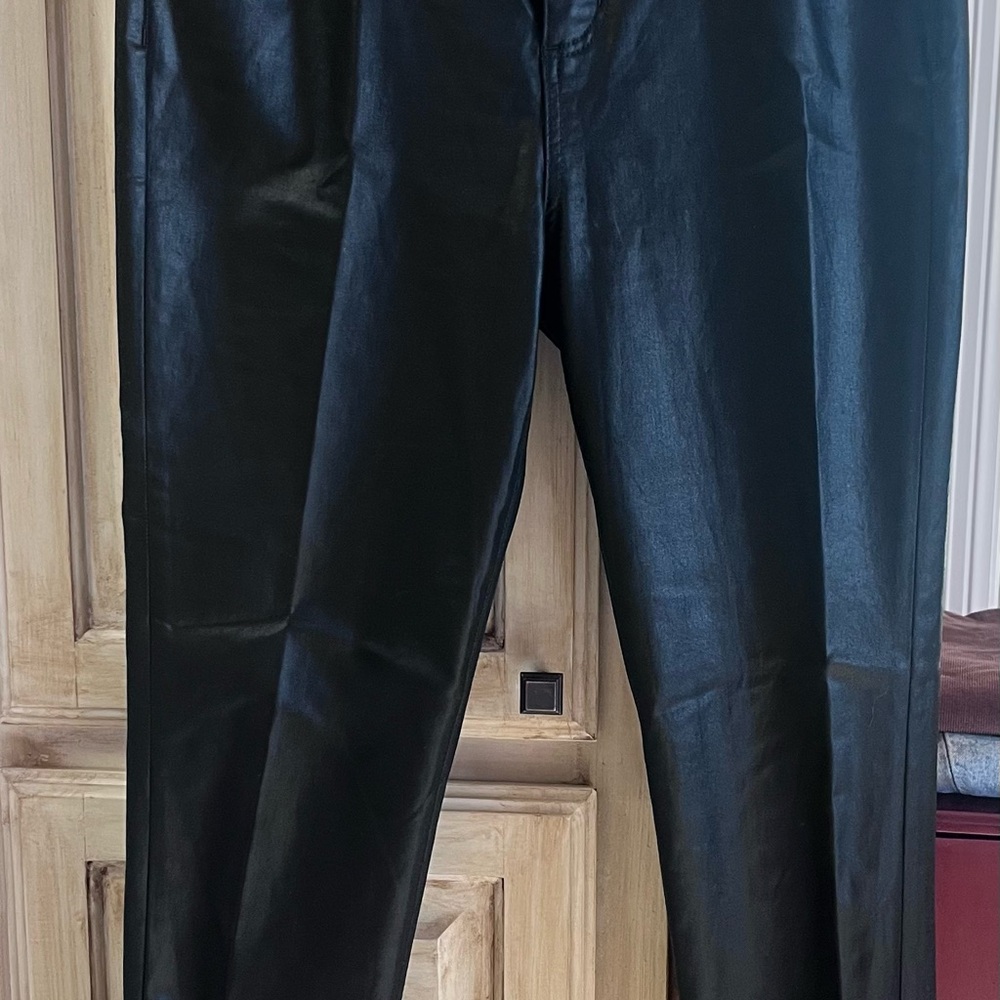 LOFT Charcoal Faux Leather Pants